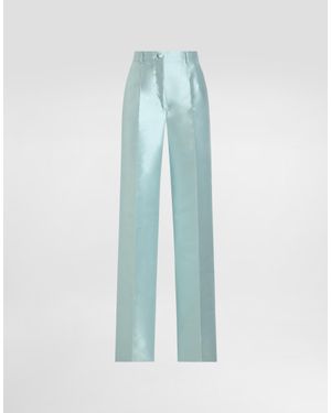 Dolce & Gabbana Shantung Silk Pants - Blue