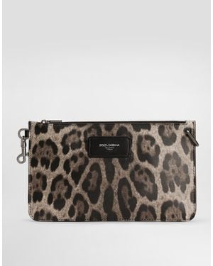 Dolce & Gabbana Calfskin Toiletry Bag - グレー