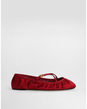 Dolce & Gabbana Satin Ballet Flats - レッド