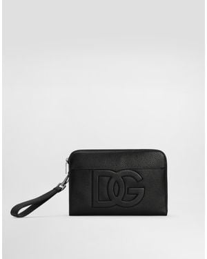 Dolce & Gabbana Medium Deerskin Pouch - Black