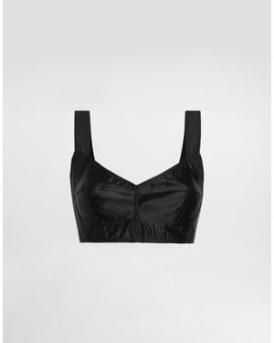 Dolce & Gabbana Satin Corsetry Bra - Black