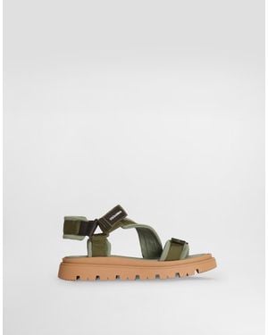 Dolce & Gabbana Fabric And Nappa Calfskin Sandals - Green