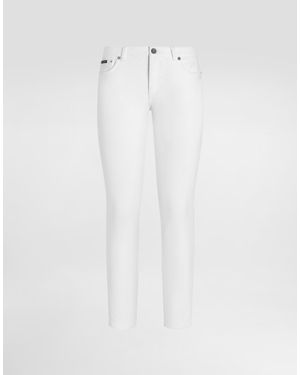 Dolce & Gabbana 5-Pocket Stretch Denim Trousers - White