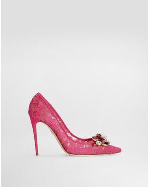 Dolce & Gabbana Lace Court Shoes - Pink