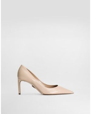 Dolce & Gabbana 80Mm Pointed-Toe Leather Court Shoes - Natural