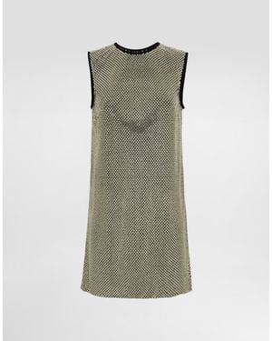Dolce & Gabbana Short Crystal Mesh Dress - Green