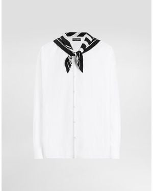 Dolce & Gabbana Shirt With Scarf Detail - White