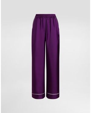 Dolce & Gabbana Silk Twill Vanity Pants - パープル