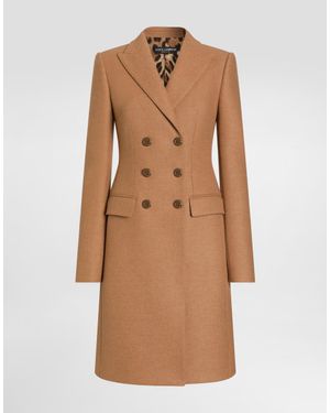 Dolce & Gabbana Dolce Double-Breasted Wool Coat - Brown