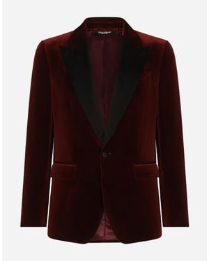 Dolce & Gabbana Velvet Tuxedo Jacket - Brown