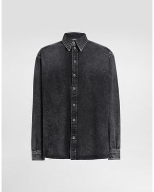 Dolce & Gabbana Oversized Cotton Denim Shirt - ブラック