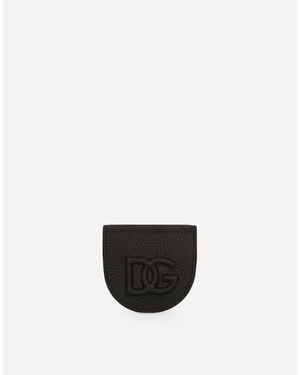 Dolce & Gabbana Deerskin-Print Calfskin Coin Wallet - White