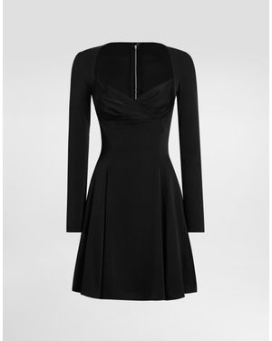Dolce & Gabbana Godet Line Cady Dress - Black