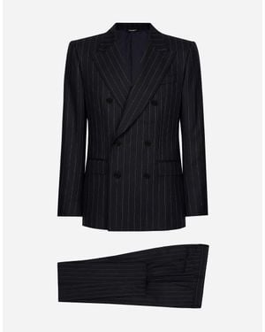 Dolce & Gabbana Double-Breasted Sicilia-Fit Suit - Black