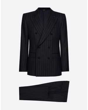 Dolce & Gabbana Double-Breasted Sicilia-Fit Suit - Black