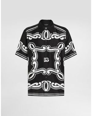 Dolce & Gabbana Bandana Silk Shirt - Black