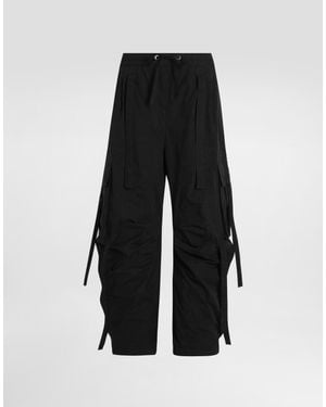 Dolce & Gabbana Waxed Faille Cargo Trousers - Black
