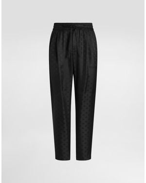 Dolce & Gabbana Dg Logo Jacquard Pants - Black