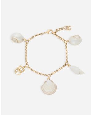 Dolce & Gabbana Bracelet With Dg Logo And Shell Charms - Natural