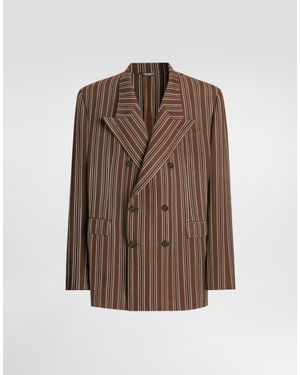 Dolce & Gabbana Striped Blazer - Brown