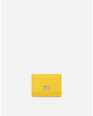 Dolce & Gabbana Portafoglio french flap in pelle di vitello dauphine - Giallo
