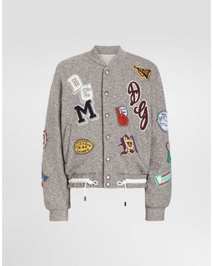 Dolce & Gabbana Fleece Bomber Jacket - White