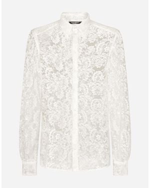 Dolce & Gabbana Lace Martini-Fit Shirt - White