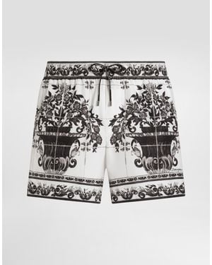 Dolce & Gabbana マヨリカプリント ショート スイムボクサー - ホワイト