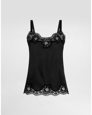 Dolce & Gabbana Top Lencero Negro Top - Black
