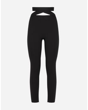 Dolce & Gabbana Viscose Trousers With Strap Detail - Black