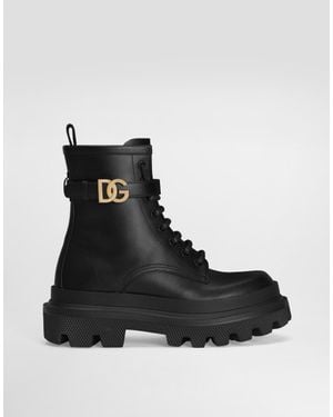 Dolce & Gabbana Leather Ankle Boots - Black