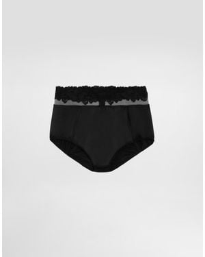 Dolce & Gabbana Tulle And Satin Briefs - Black
