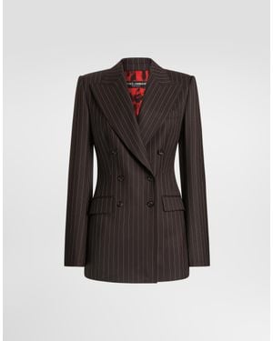 Dolce & Gabbana Blazer Turlington Aus Twill Mit Zweireihigem Verschluss - Schwarz