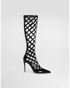 Dolce & Gabbana Polished Calfskin Boots - White