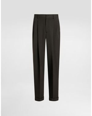 Dolce & Gabbana Wool Gabardine Trousers - ブラック