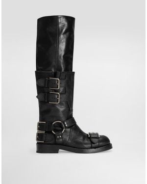 Dolce & Gabbana Horse Leather Boots - Black