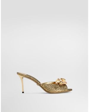 Dolce & Gabbana Ramage Brocade Sandals - Natural