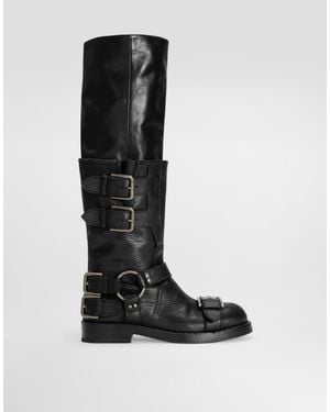 Dolce & Gabbana Horse Leather Boots - Black