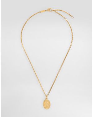 Dolce & Gabbana Oval Medal Necklace - White
