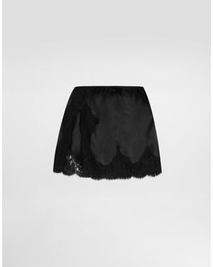 Dolce & Gabbana Short Satin Skirt - Black