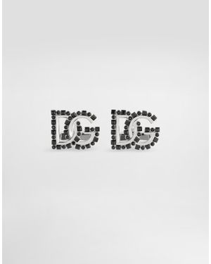 Dolce & Gabbana Manschettenknöpfe Mit Dg-Logo Und Strass - Weiß