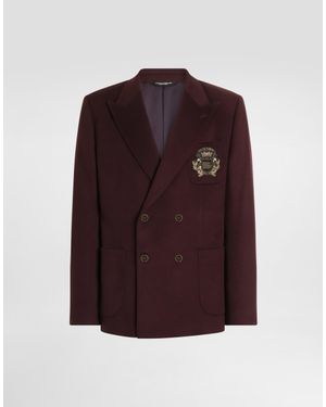 Dolce & Gabbana Portofino Double-Breasted Cashmere Jacket - Purple