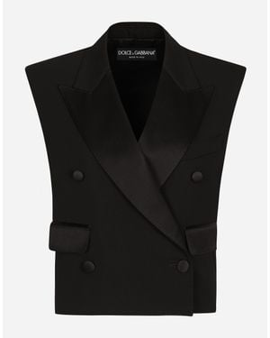 Dolce & Gabbana Virgin Wool Sleeveless Blazer - Black