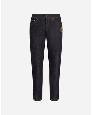 Dolce & Gabbana Denim Embroidered Jeans - Blue