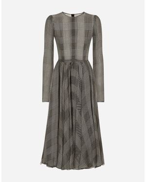 Dolce & Gabbana Check Pattern Dress - Gray