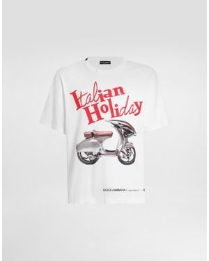 Dolce & Gabbana Vespaプリント コットン Tシャツ - ホワイト