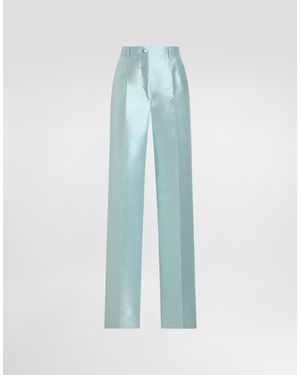 Dolce & Gabbana Shantung Silk Trousers - Blue