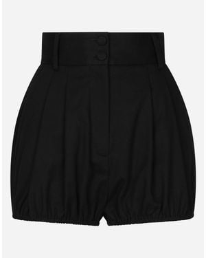 Dolce & Gabbana Cotton Balloon Shorts - Black