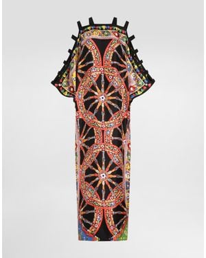 Dolce & Gabbana Carretto-Print Twill Kaftan Dress - Multicolour