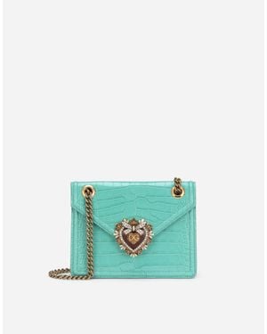 Dolce & Gabbana Devotion バッグ ミディアム クロコダイル - ブルー